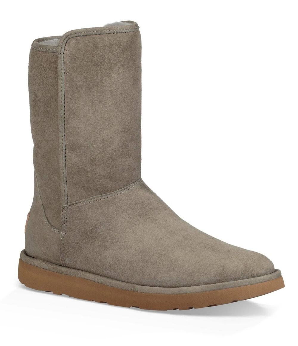 Ugg Abree Short Boots Gray Sz 9 Side Zip Comfort Suede Boots Nice! Light Use.